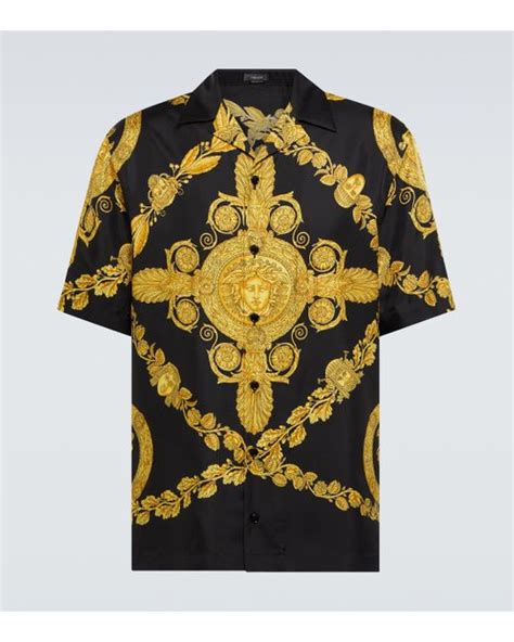 chemise en soie homme versace|Chemise en soie Medusa Chains .